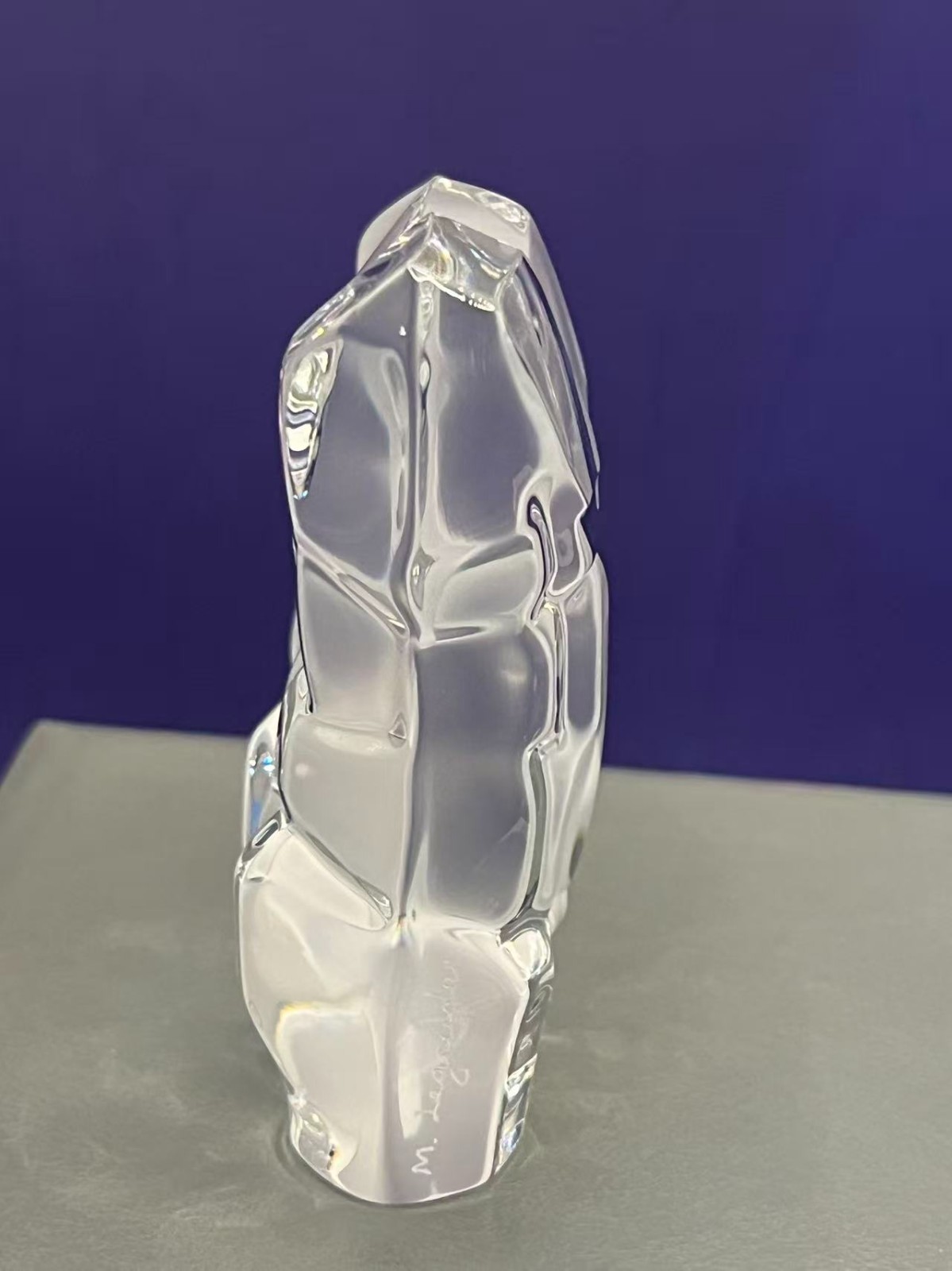 Daum France Crystal Male and Female Nude Torsos Figurine- Maurice Legendre w/Box