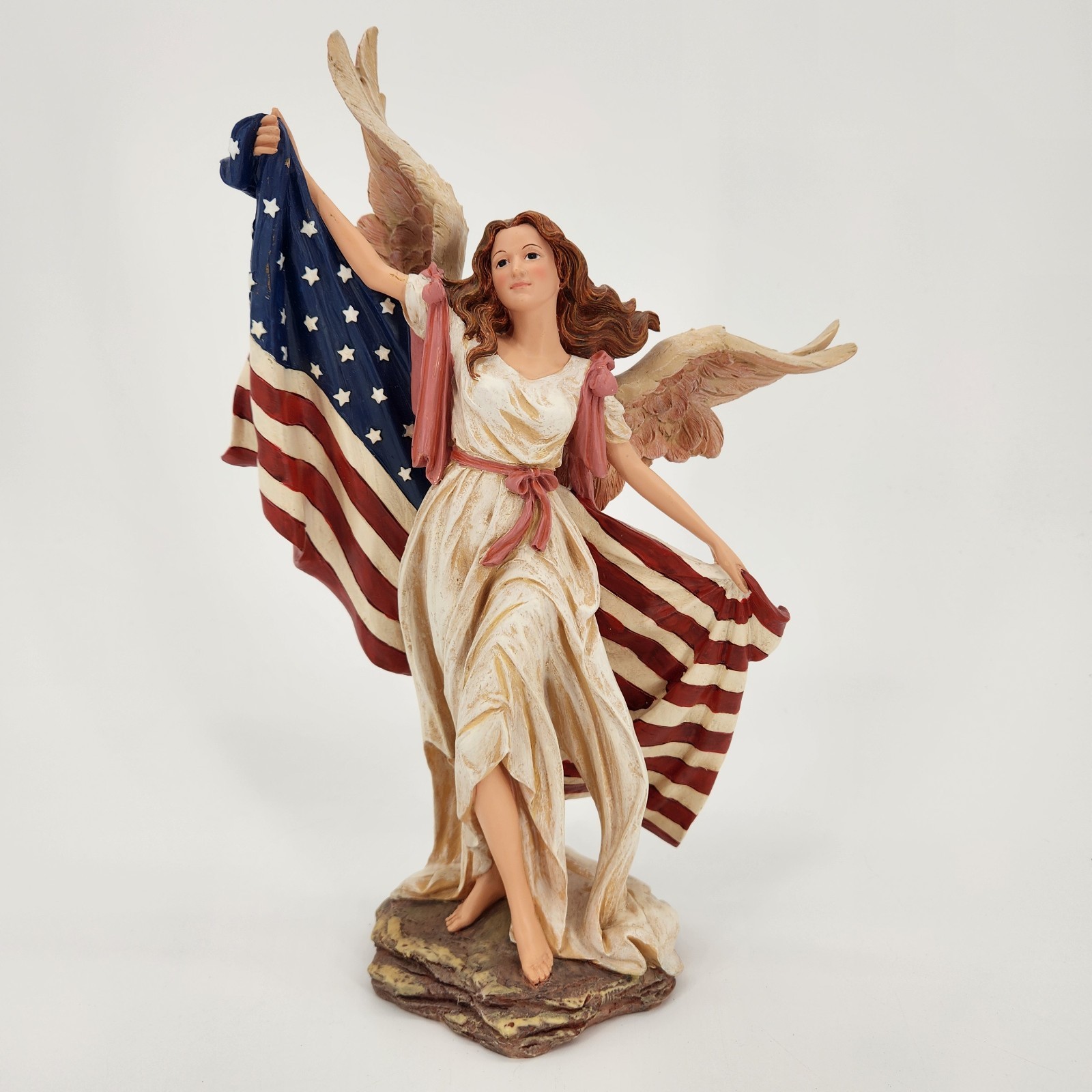 Home Interiors 11922 Protecting Old Glory 2003 Flag U.S.A. Red White Blue Angel