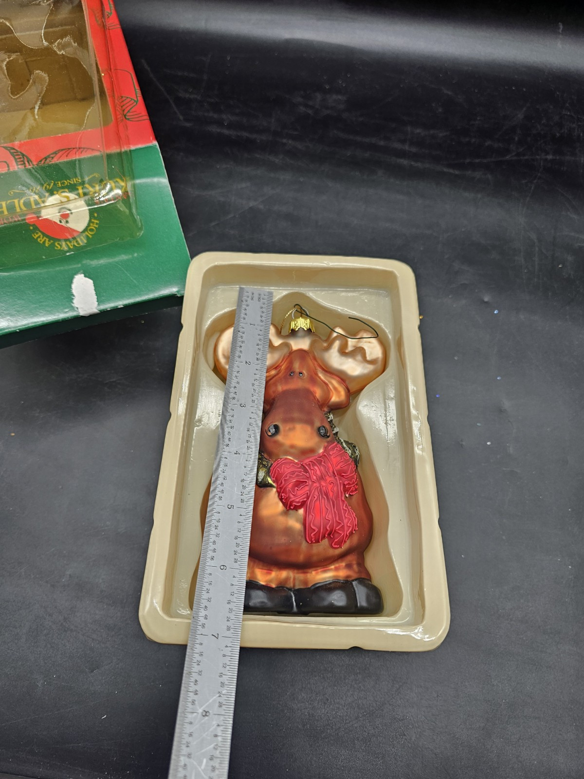 Brown Red 6 1/2″ Chubby Moose Ornament Figurine Standing on Back Legs
