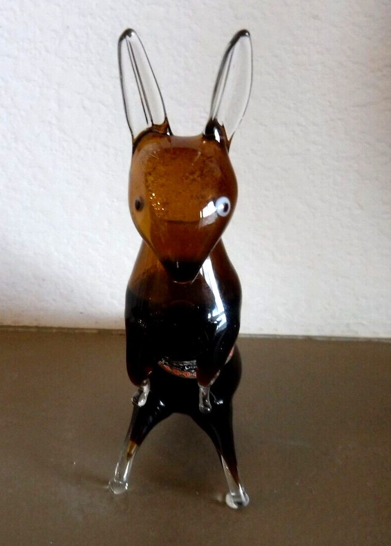 Rynbende Hand Blown Glass Animal HARE Figurine Decanter w/ Box “EMPTY Bottle”