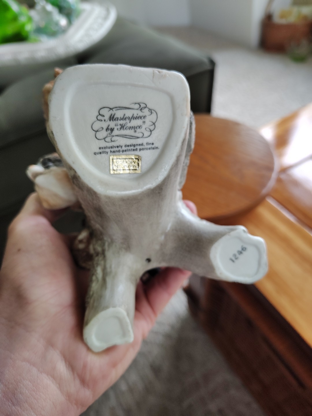 Masterpiece By Homco Ceramic Racoons Figurine