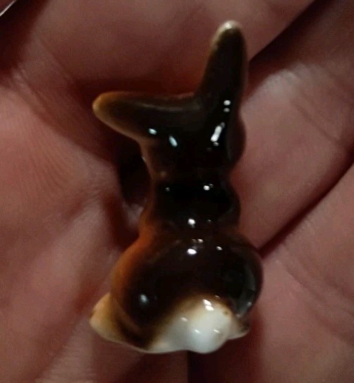 Miniature Porcelain Rabbits, Lot of 3 Vintage Ceramic Set Of Mini Bunny Figures
