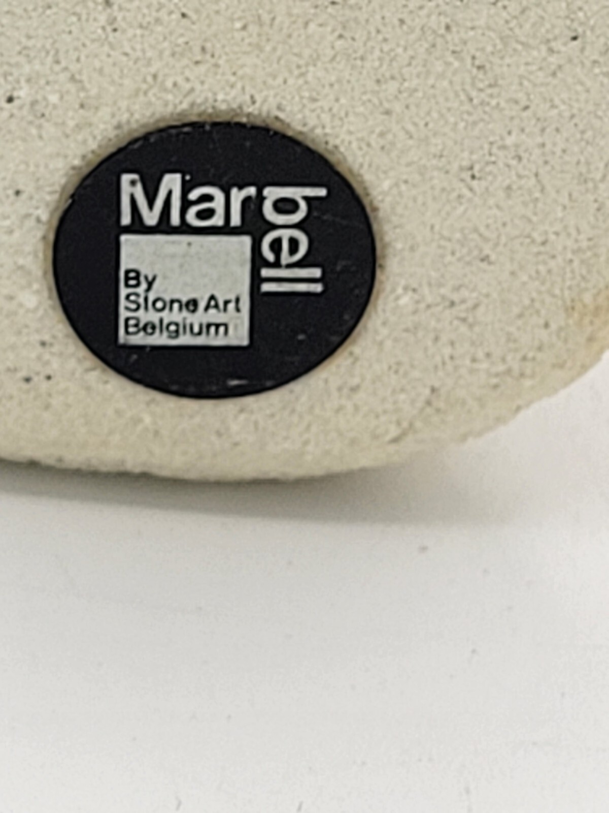 Marbell Stone Art BOY w/ FLOWERS Sculpture Belgium Figure StoneArt Mar Bell
