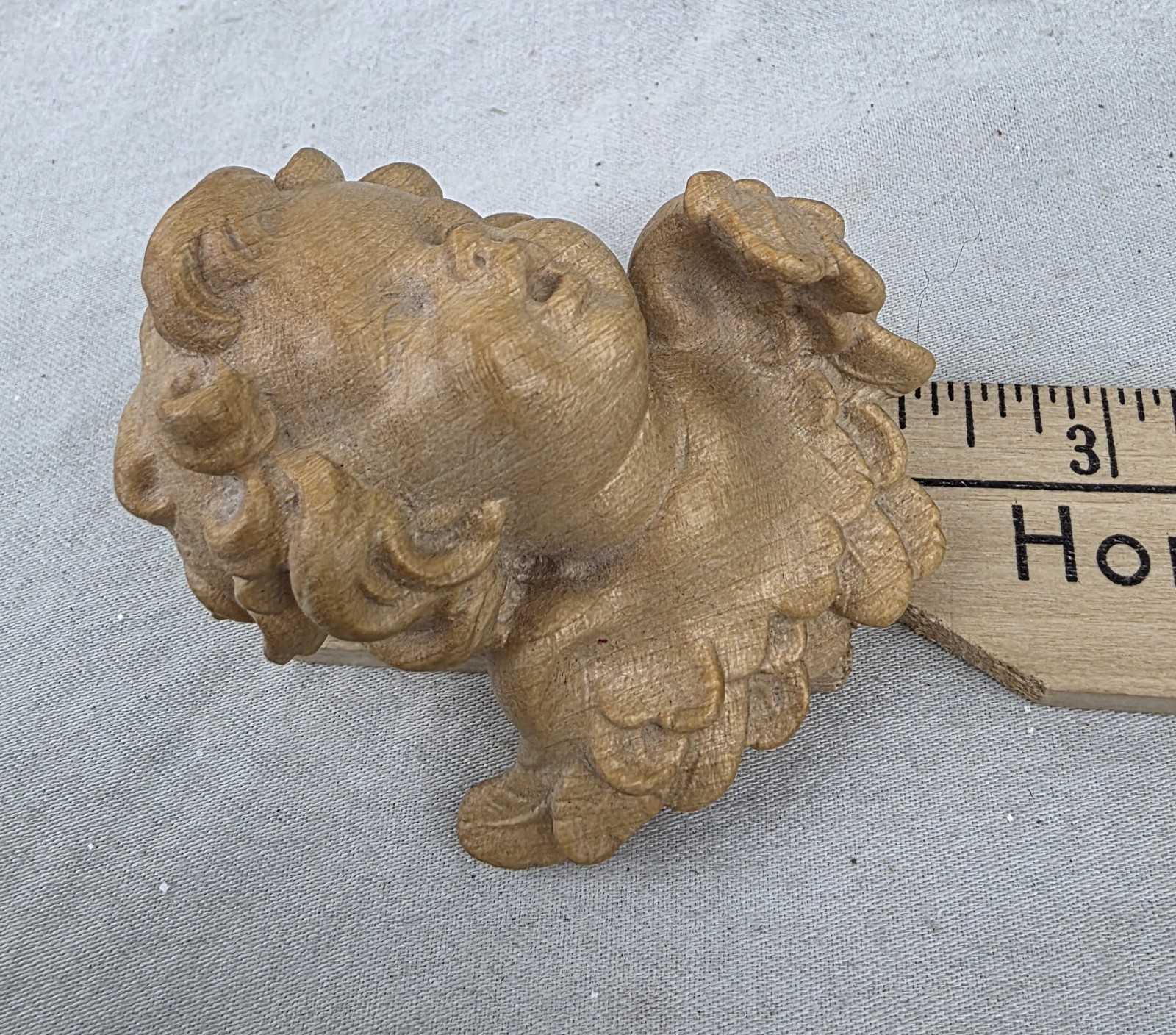Vintage Italian Style Wall Angel Head with Breast Feathers – Unmarked
