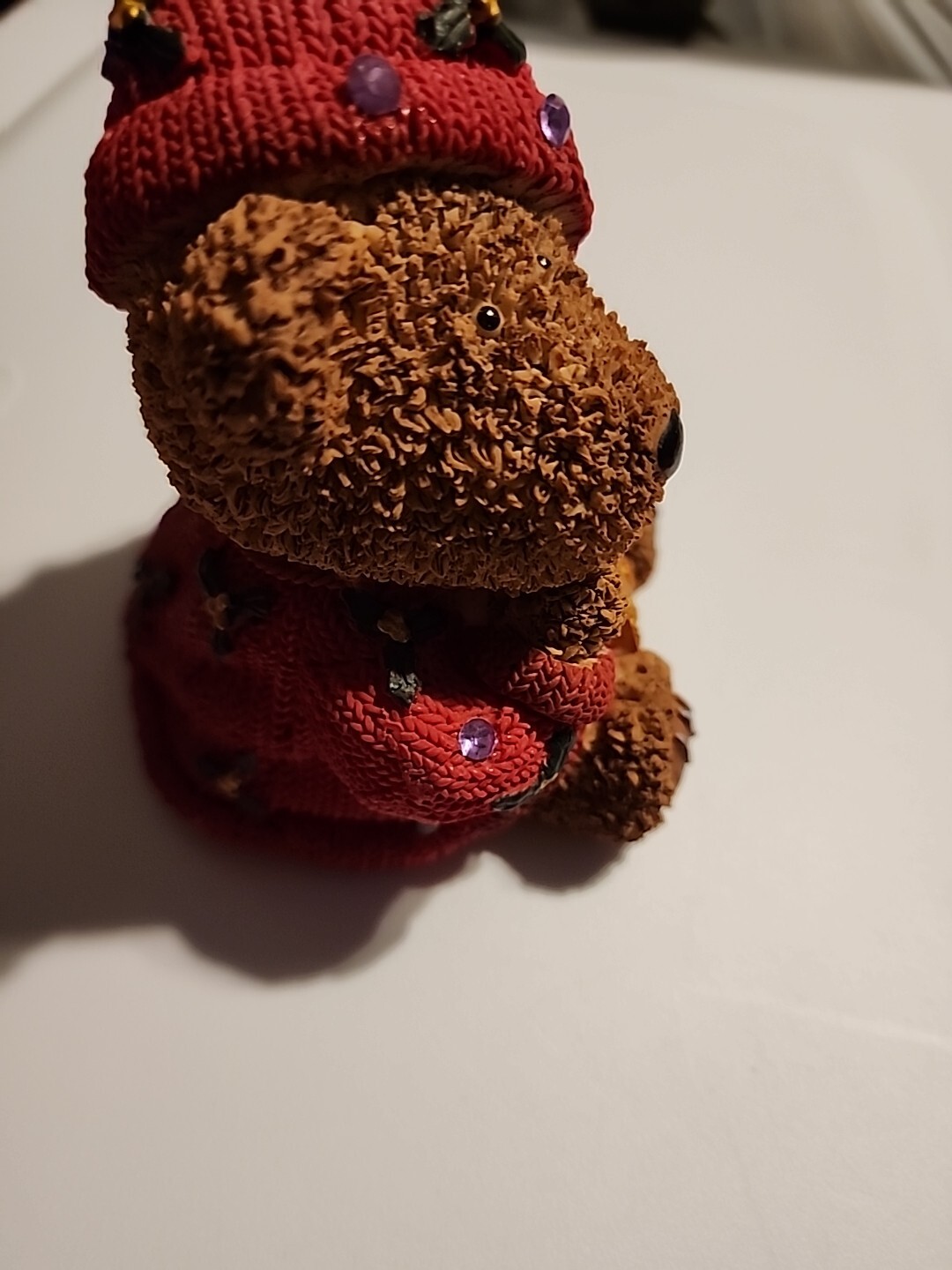 Christmas Teddy Bear Figurine With Star