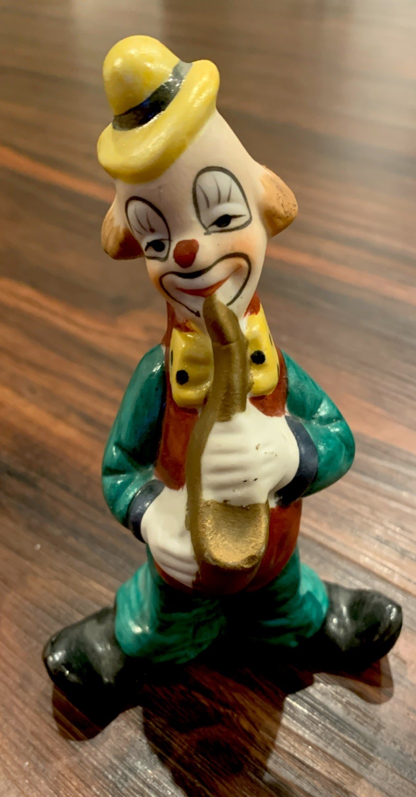 Ardco Brand Vintage Clown Playing a Horn Ceramic Figurine