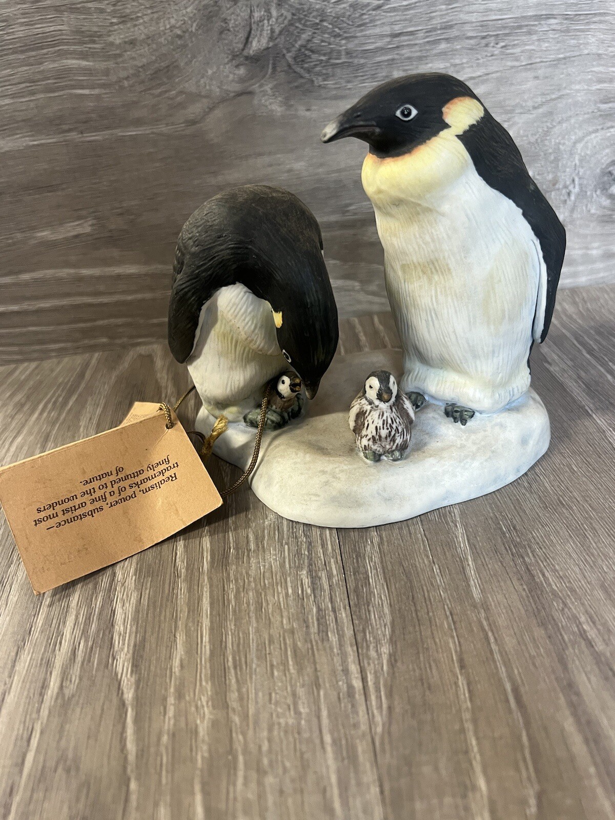 vintage enesco figurines fred aman Penguins Limited Realism Baby Bin Q