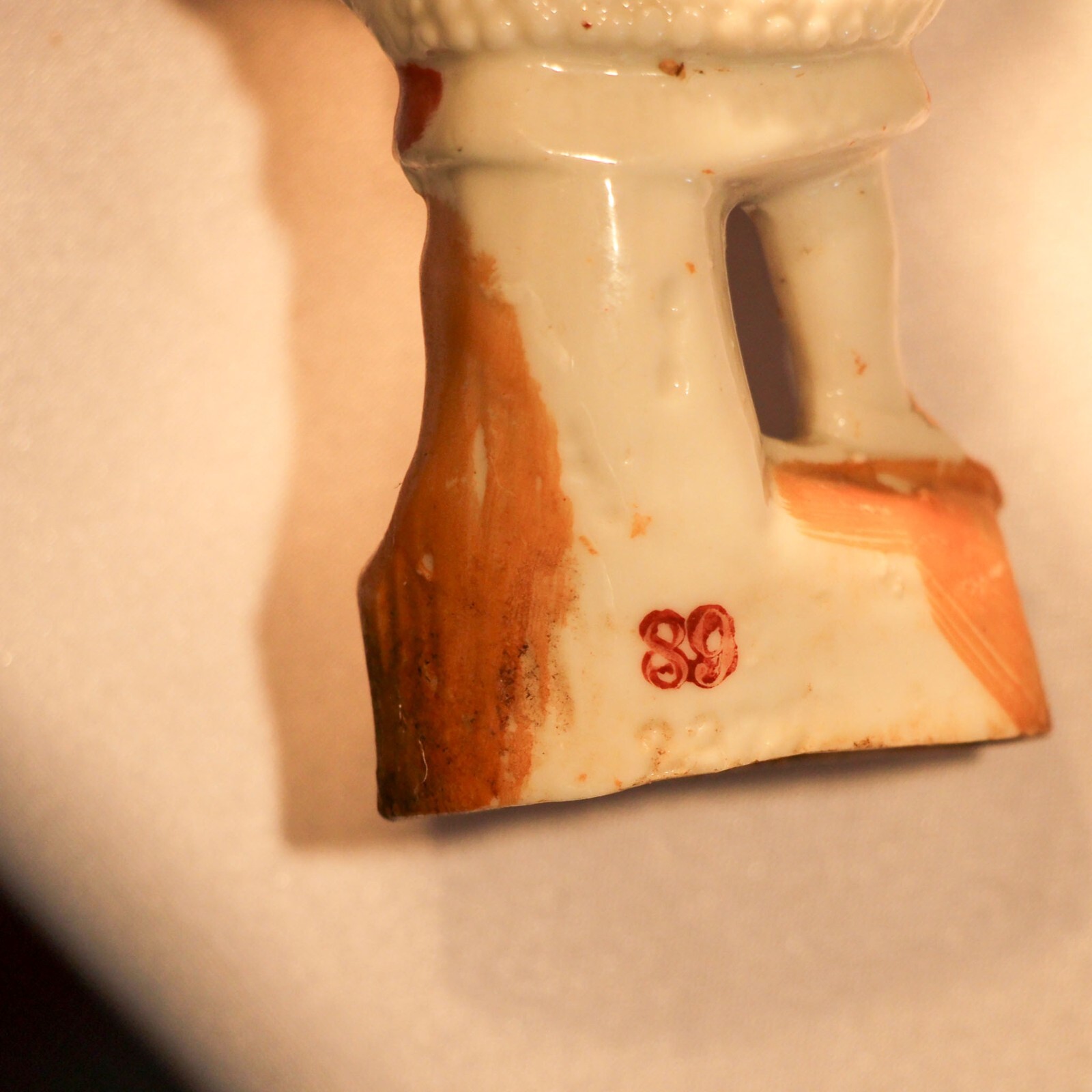 vintage Girl in knit coat porcelain figurine 3.75″ Germany