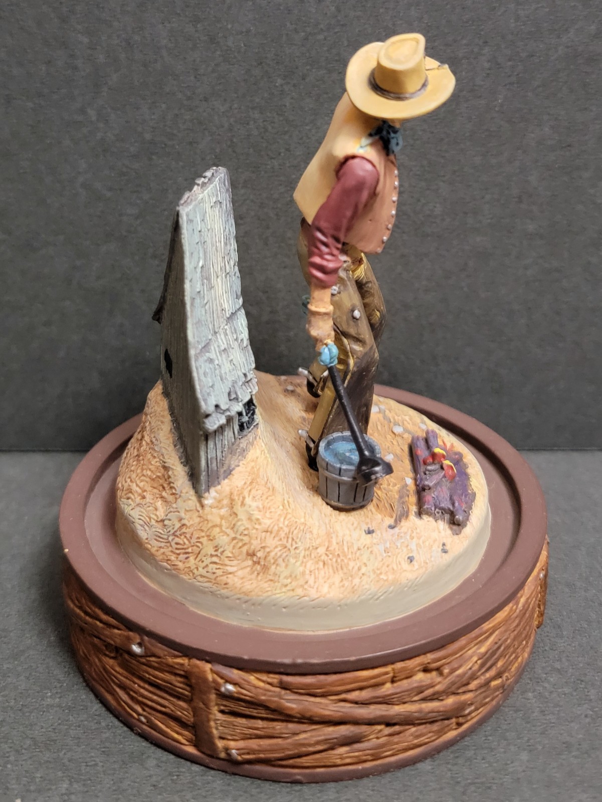 John Wayne Limited Edition Franklin Mint Hand Painted Figure. Branding Iron.