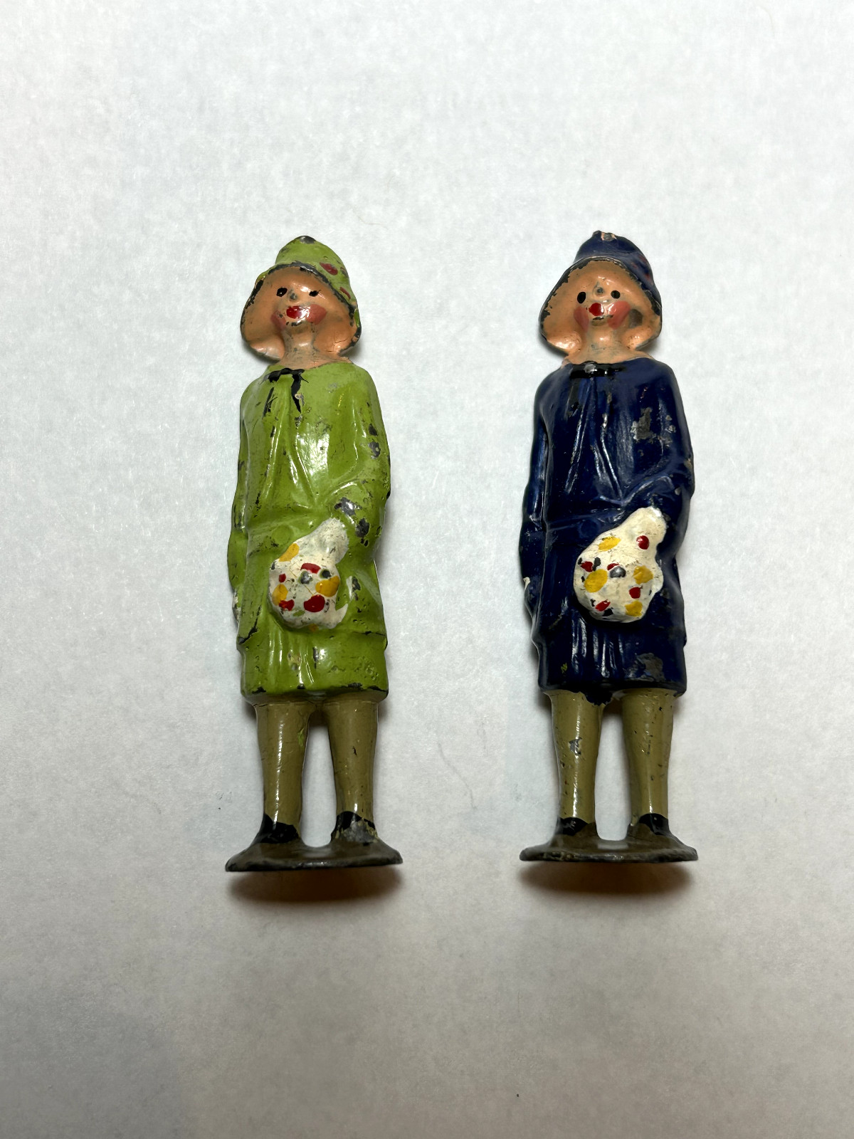 Vintage European Metal Figurines *England Stamp* (2″ tall) Lot of 2