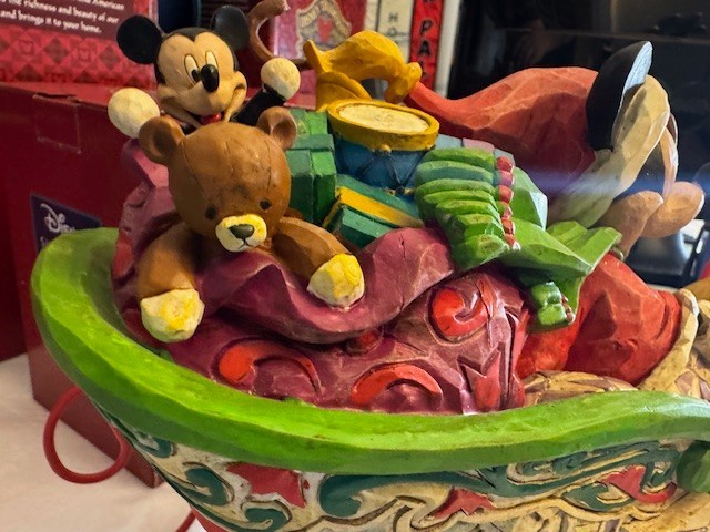 Jim Shore Disney Mickey Pluto Christmas Sleigh Laughing All The Way 4005626