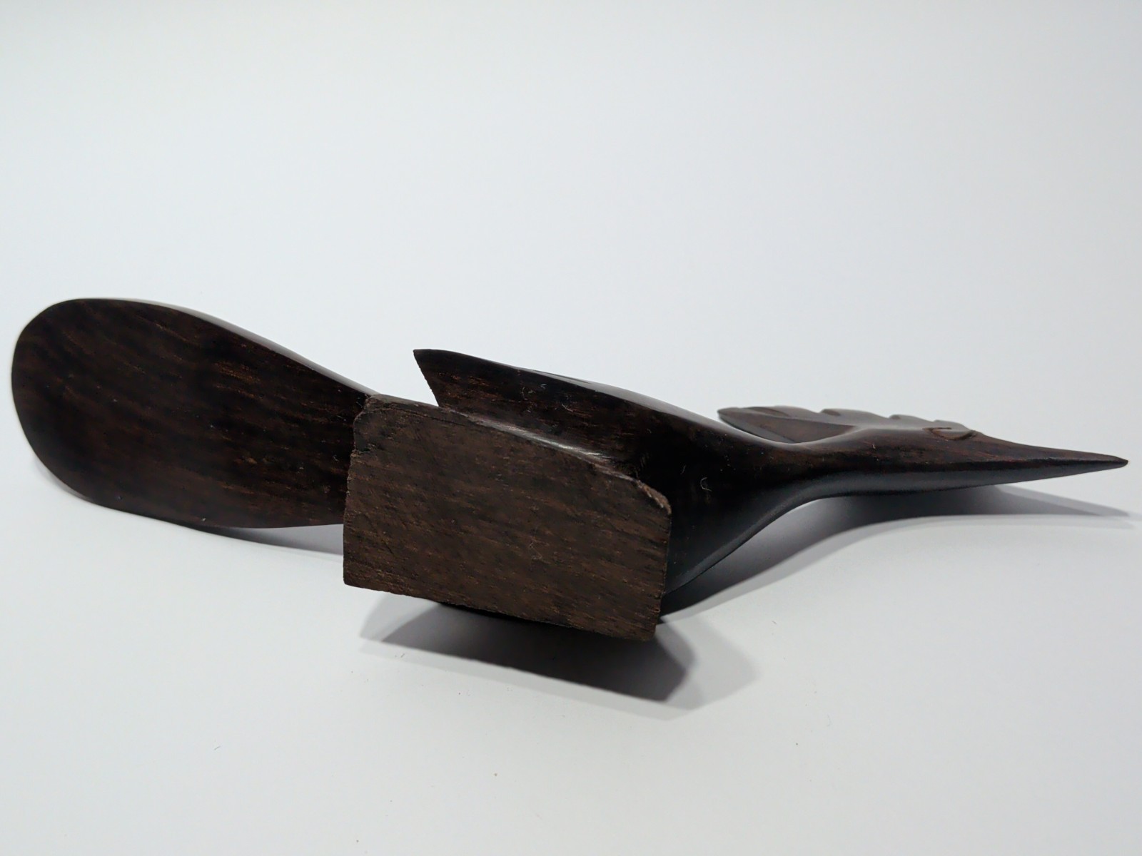✨VINTAGE✨ WOOD ROAD RUNNER Hand Carved 8”x3”x1¾” Hard Wood Folk Art Carving