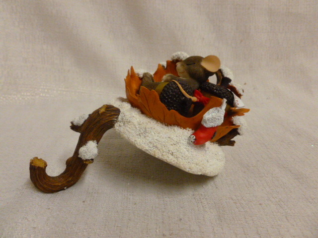 Charming Tails Silent Night Stocking Holder 93/454 Christmas Mouse New In Box
