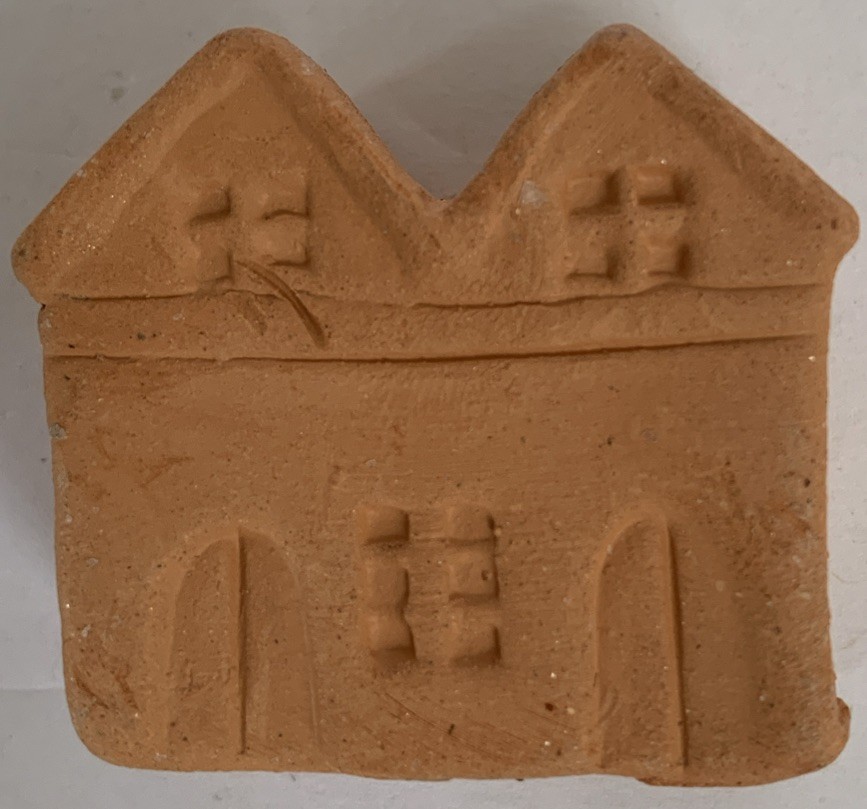 5 Mini 3D Clay Terra Cotta Houses Village Rustic Primitive Craft Holiday Decor