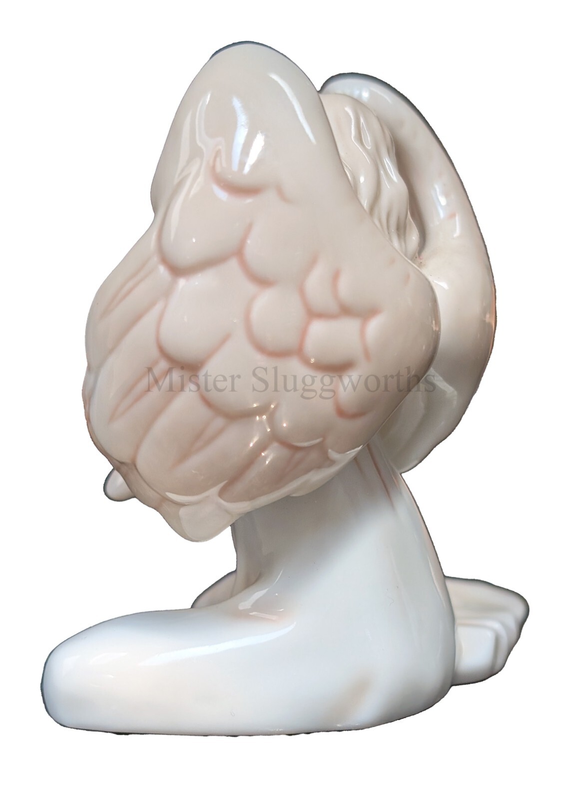 1990 Russ Berrie Porcelain Ceramic Guardian Angel & Baby Figurine Holiday Decor