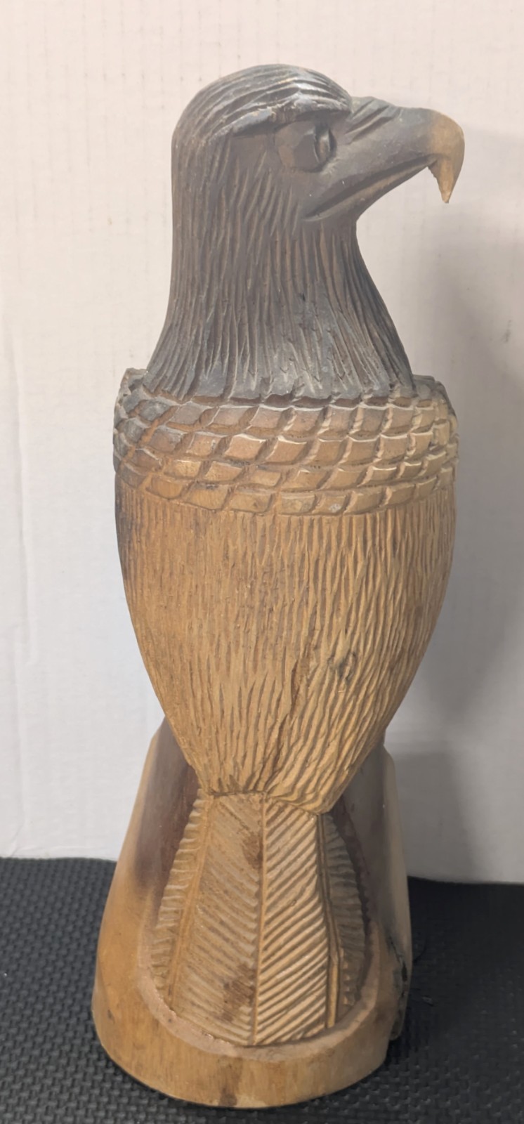 Hand Carved Wooden Bald Eagle Statue 13.5 Inches Tall Great Condition See Photos