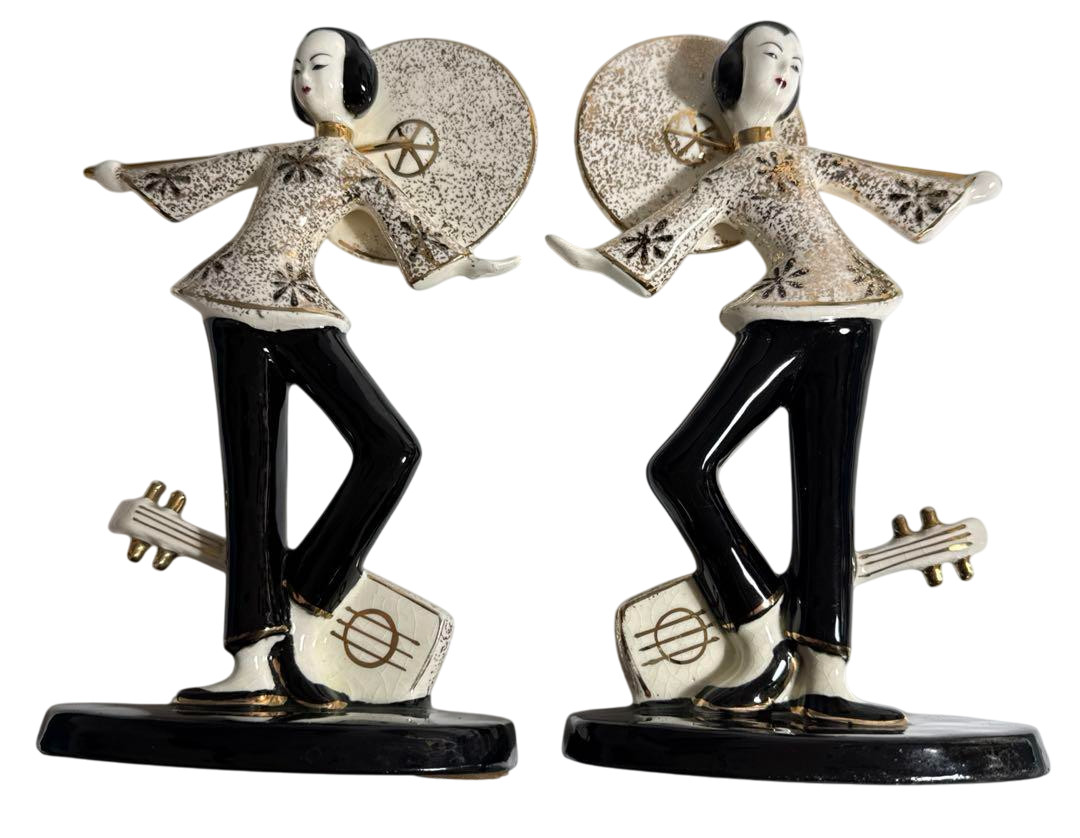 Lefton Co. 1950s Ceramics Pair Object Size H 8.4 x W 5.1 x D 2.7 in