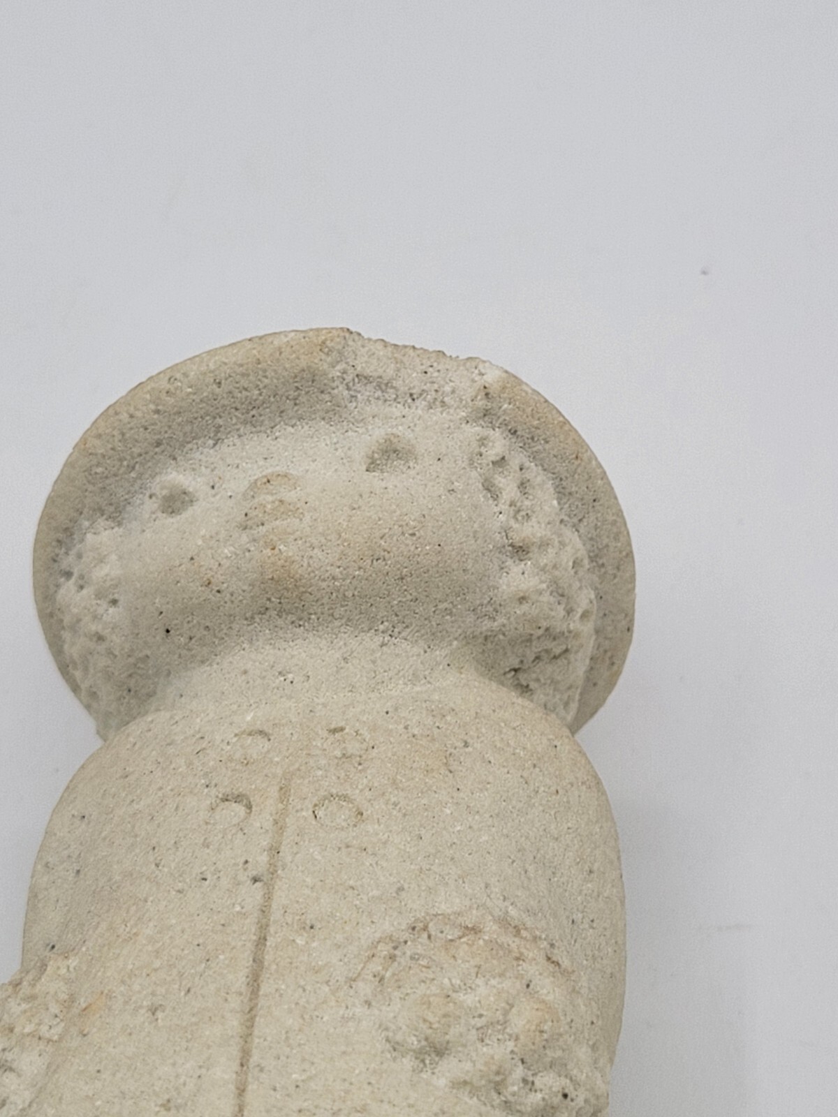 Marbell Stone Art BOY w/ FLOWERS Sculpture Belgium Figure StoneArt Mar Bell