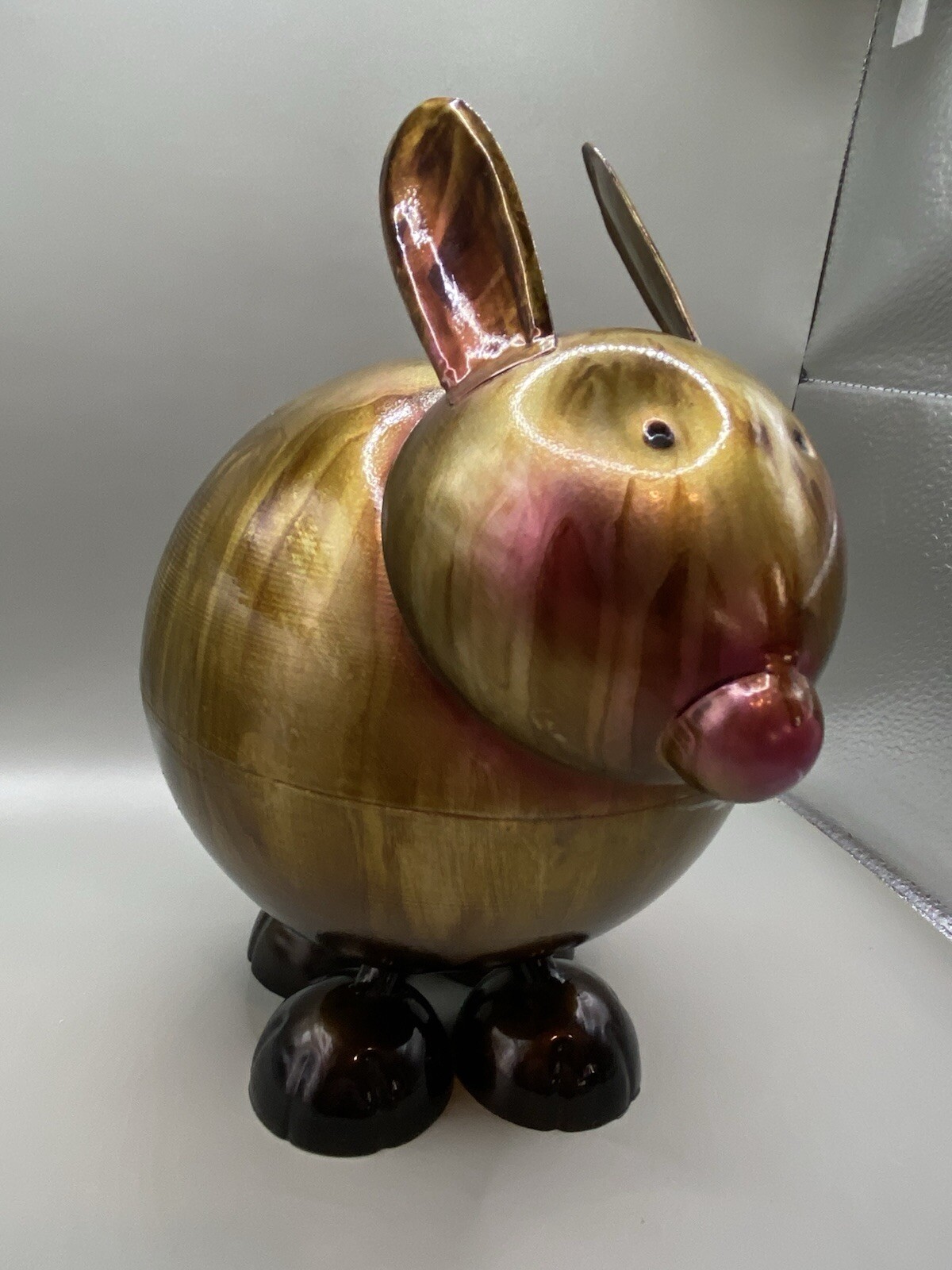 Adorable Hand Painted Bobble Shaking Spring Body Rabbit Bunny Figurine Sculpture