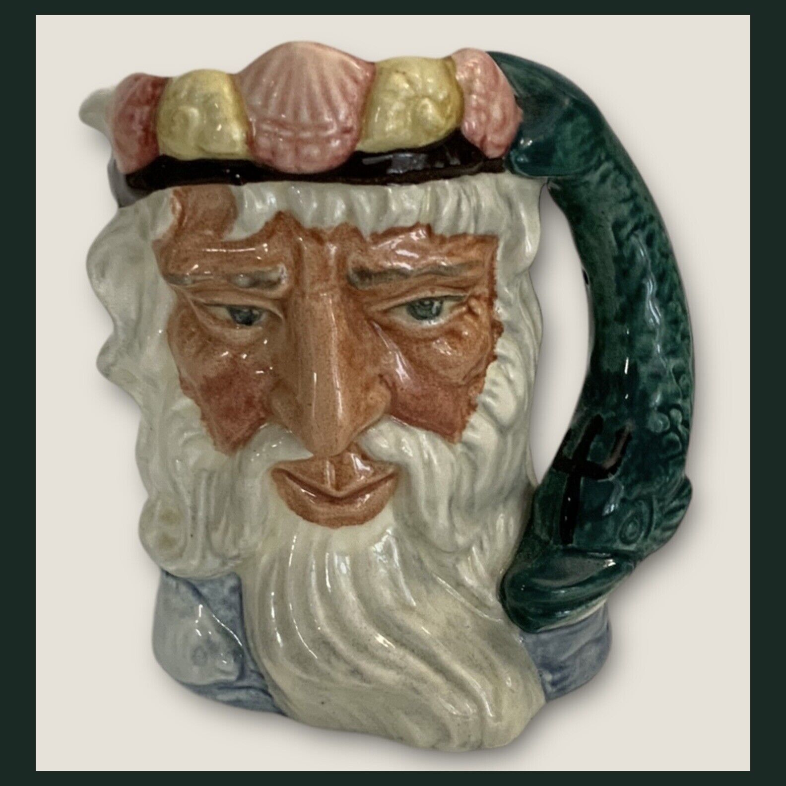 Royal Doulton Toby Mug 1960s – 3D NEPTUNE #D6552 – 3¾” Tall – Made In England