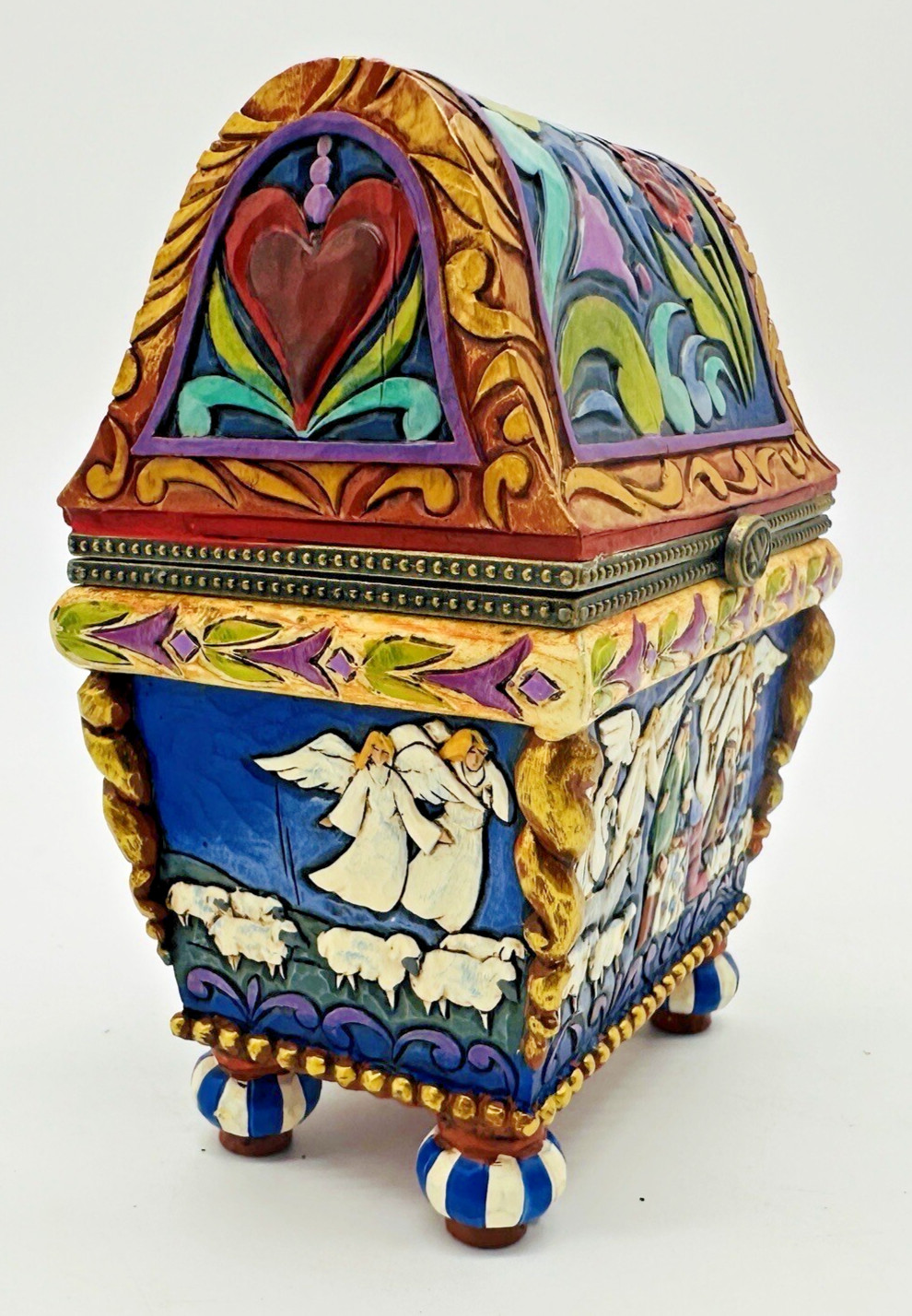 2009 Jim Shore Bearing Gifts For The Newborn King Nativity Hinged Box 4014472
