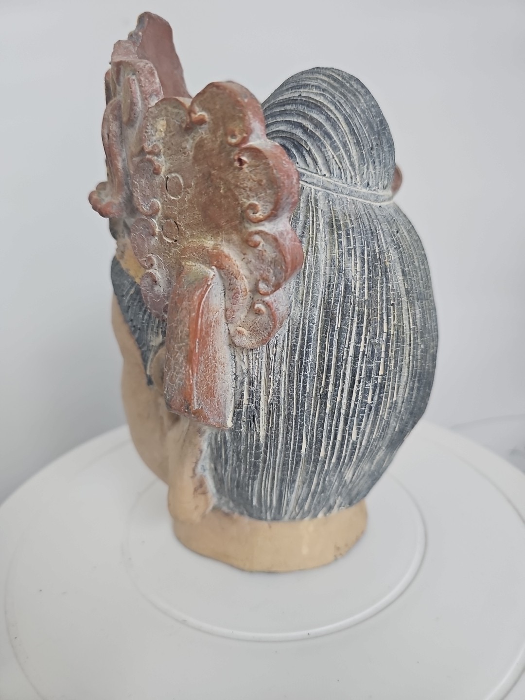 Handmade Aztec Warrior Head Custom Sculpted Made In China