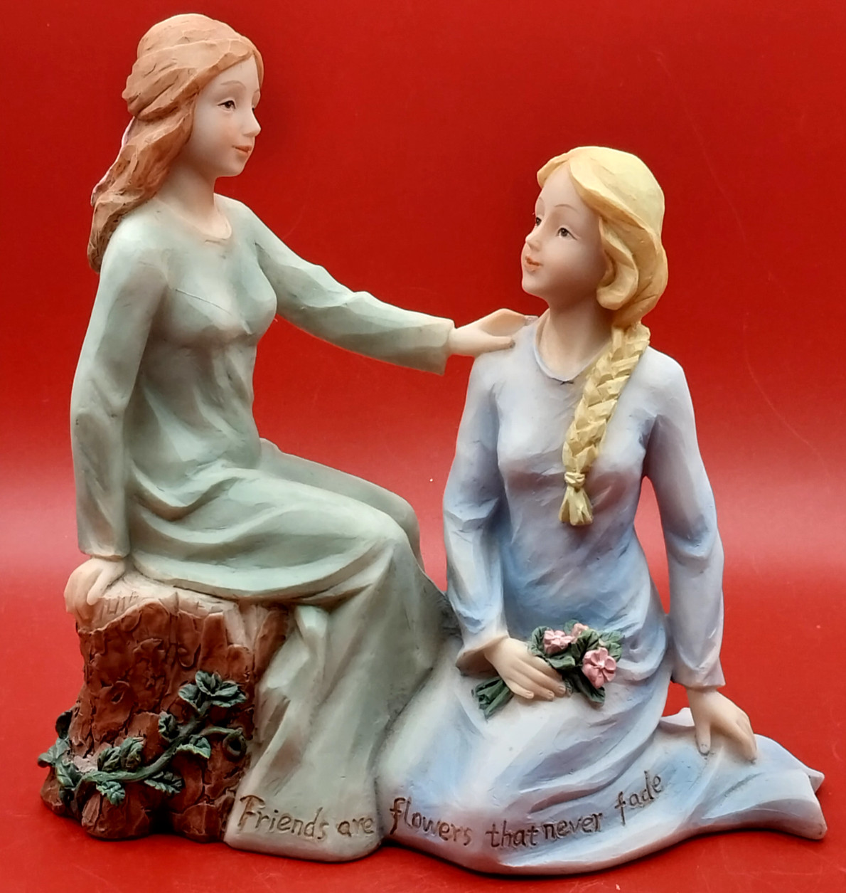 *Friends are Flowers that Never Fade*~Figurine~ceramic~unbranded~6″ Tall
