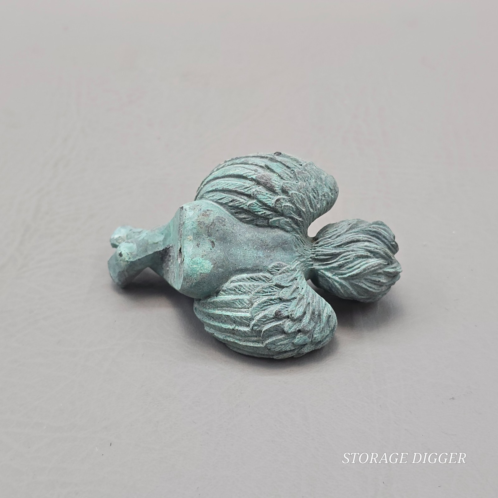Vintage Angel Figurine 3.5″ Patina Finish Cherub Statue Home Decor Shelf Sitter