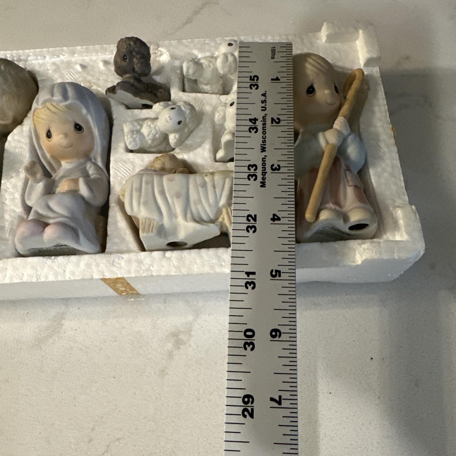 Precious Moments Nativity Set E2800 9 Piece 1979 & Box, Come Let Us Adore Him