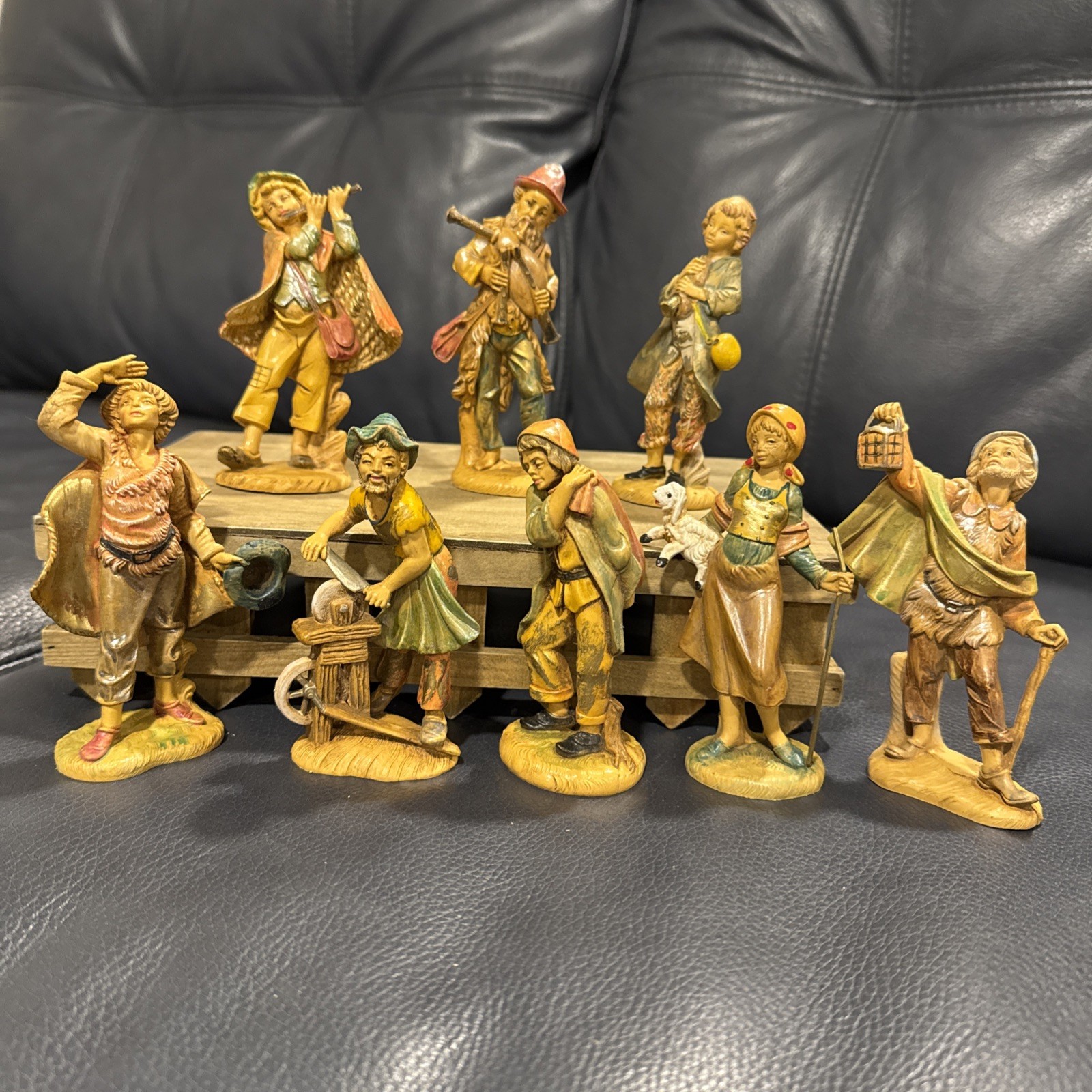 Vintage Italian Figures Lot of 8 -Women Men Shepherds Musicians
