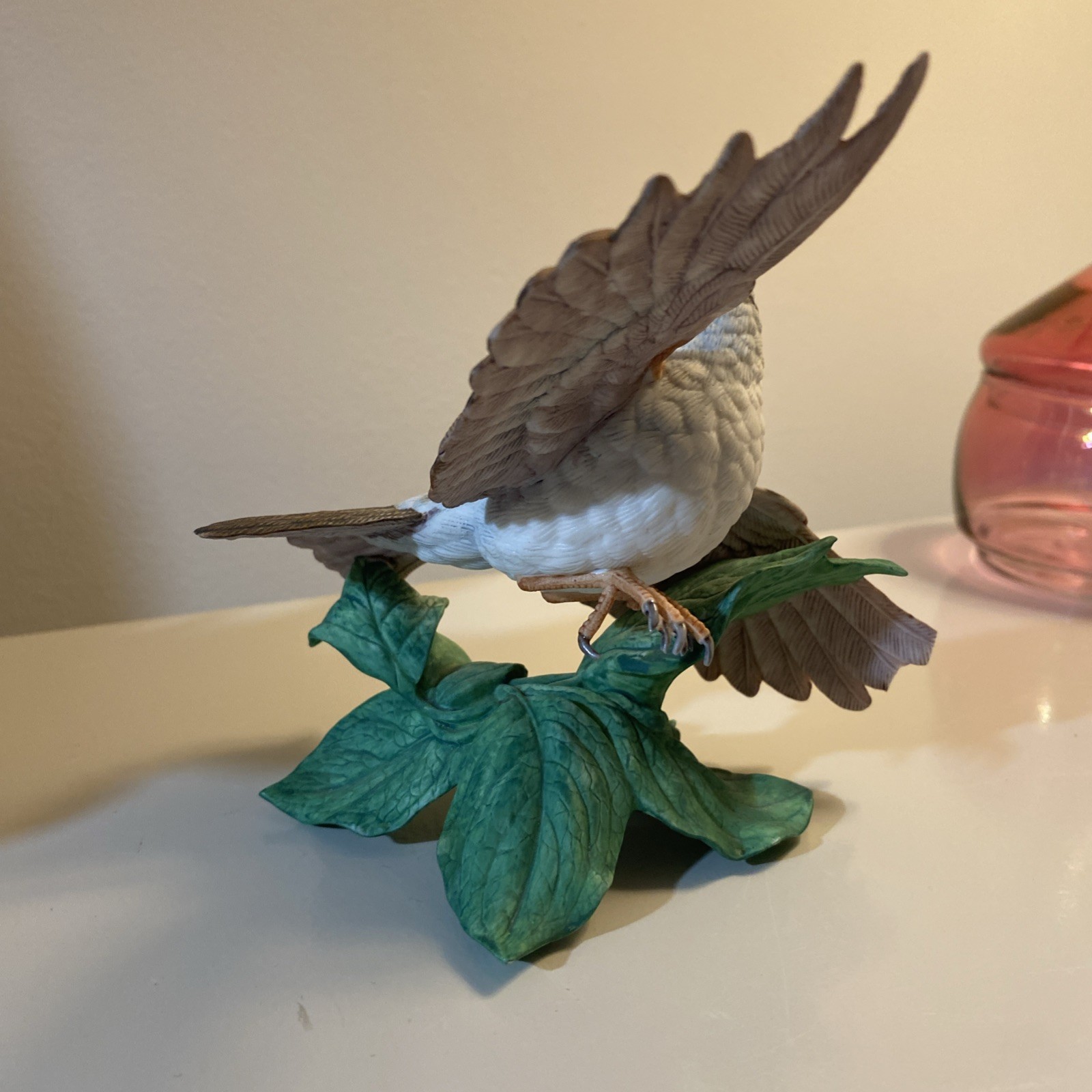 Lenox Garden Bird Figurine *damaged Chipping Sparrow 1990 Taiwan In Flight
