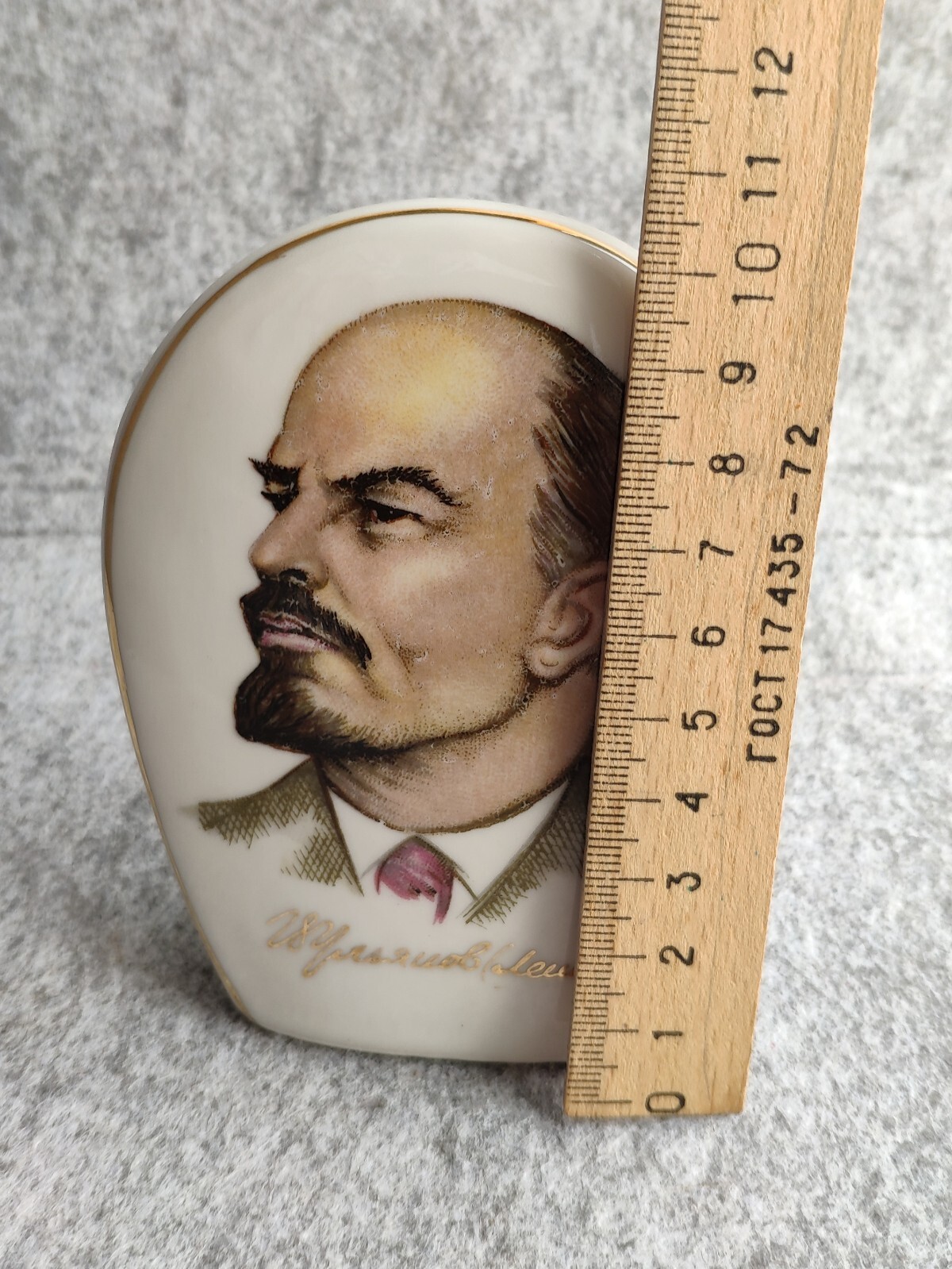1970 LENIN figurine Centenary Portrait PORCELAIN PLAQUE USSR Soviet