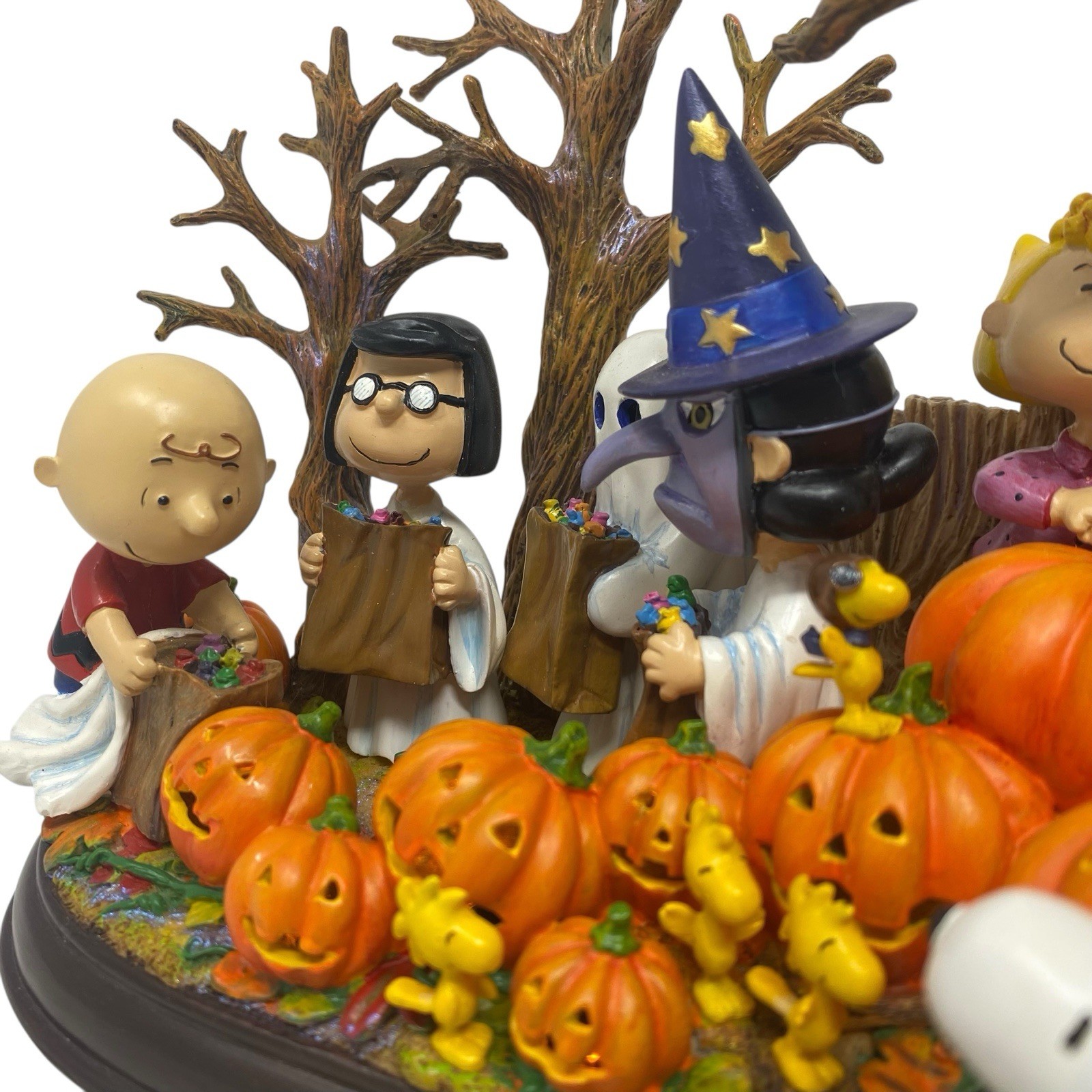 Peanuts Gang Danbury Mint WELCOME GREAT PUMPKIN Lighted Sculpture WORKS Box EUC