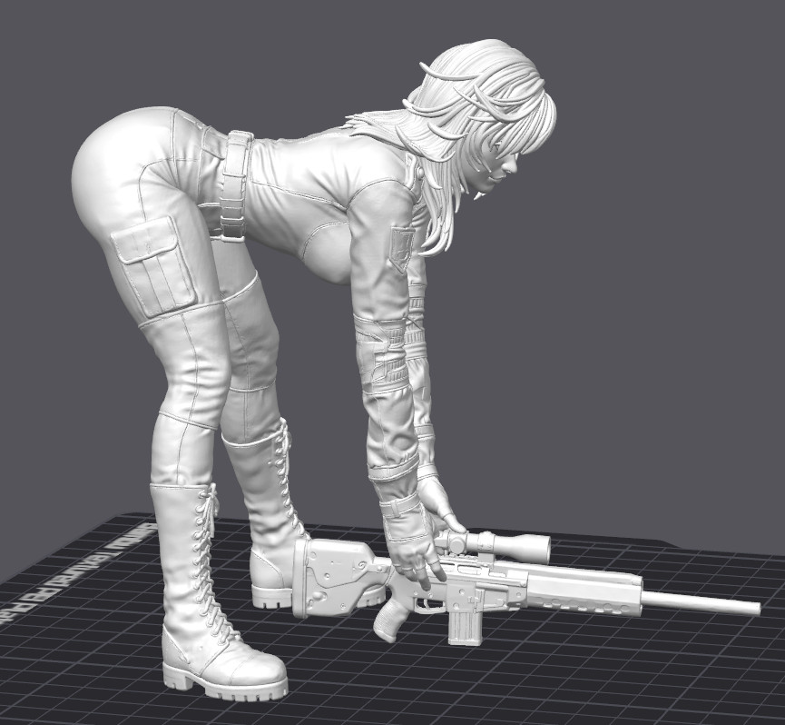 Sniper Wolf Picking Up Sniper Rifle Fan Art Tribute 3D Printed HOTT Paintable!!!