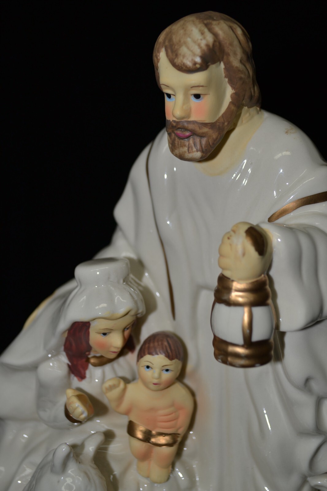 One Piece Porcelain Nativity Scene Hand Painted
