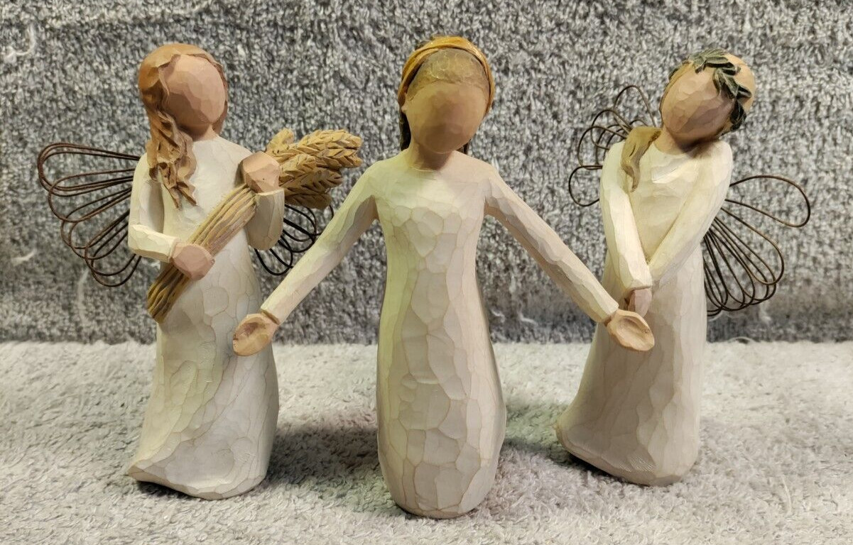 Willow Tree Figures Lot of 3: 1 Celebrate, 1 Blessings, and 1 Angel of Autumn