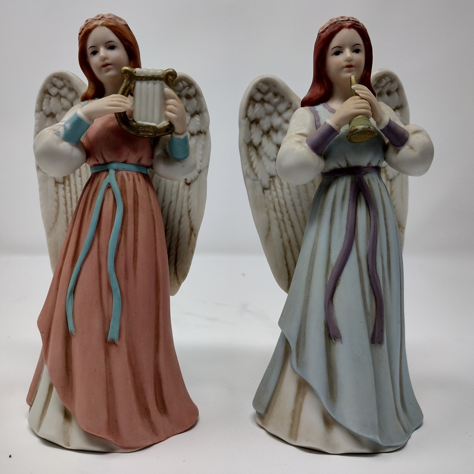 Homco Home Interiors Heavenly Duet Angel Set 1422 Figurine Vintage Porcelain