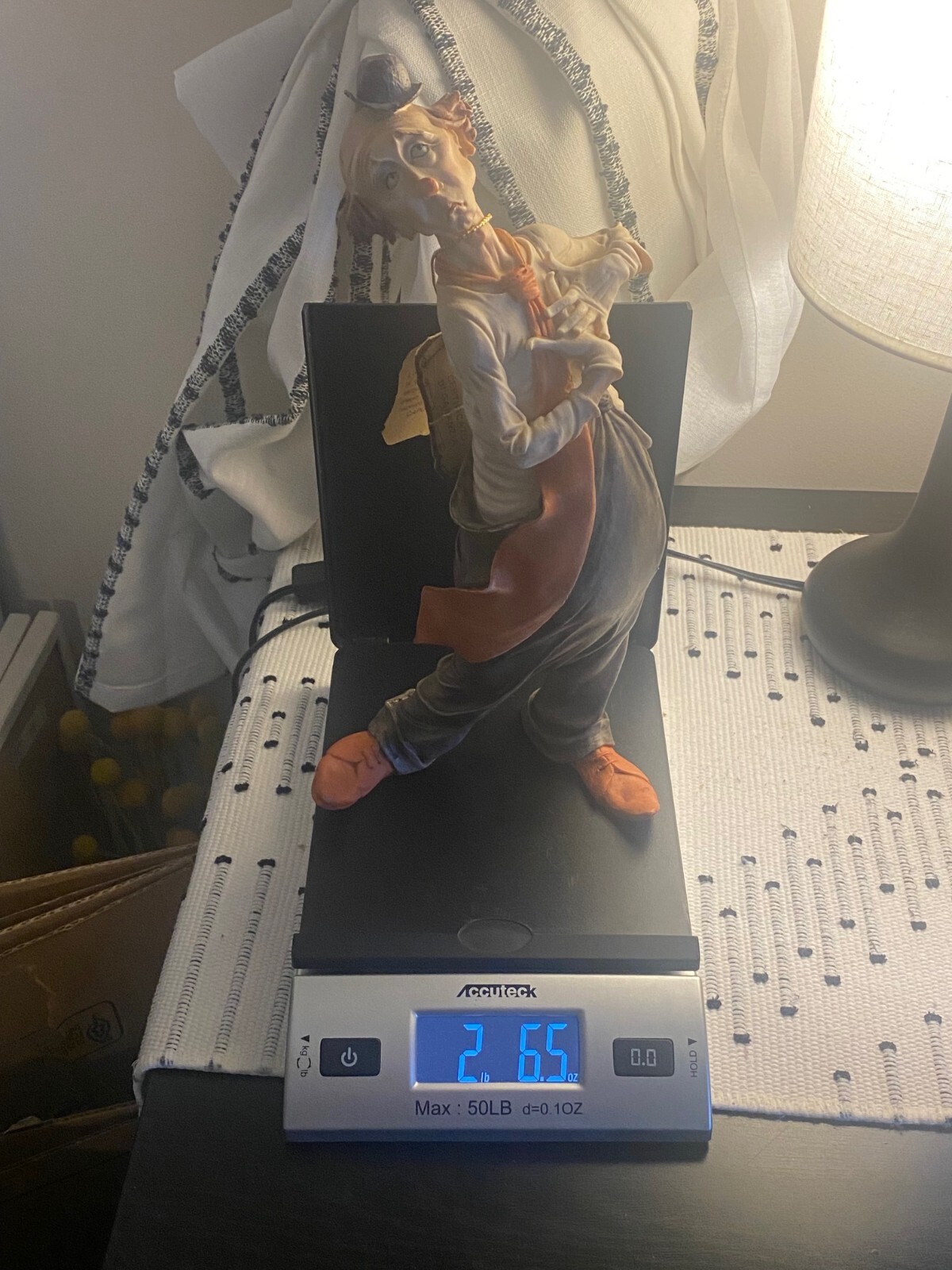 Capodimonte Sad Singing Clown 11.25 in. Tall Statuette with Manufacturer Tag EUC