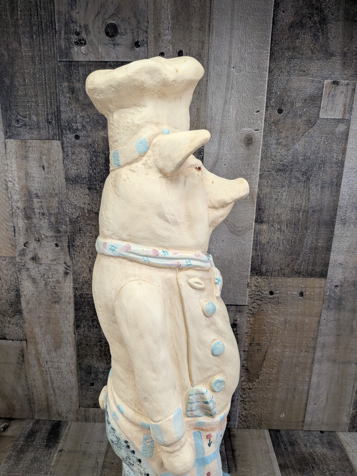 French Chef Pig Statue Menu Board Chalkboard Kitchen Cafe Decor Large 26″