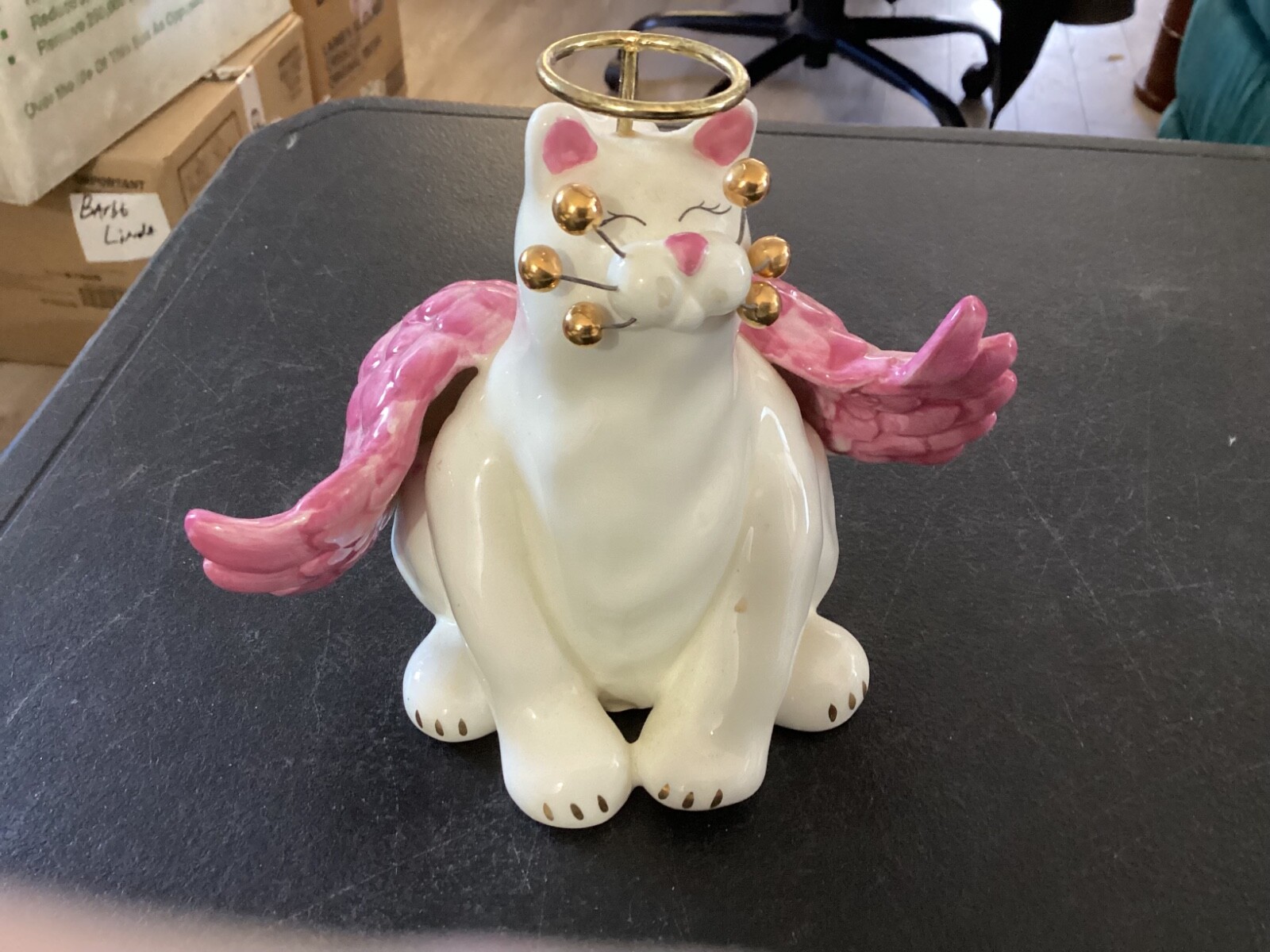 Lacombe Ceramic 2002 Angle Cat Figurine #86076