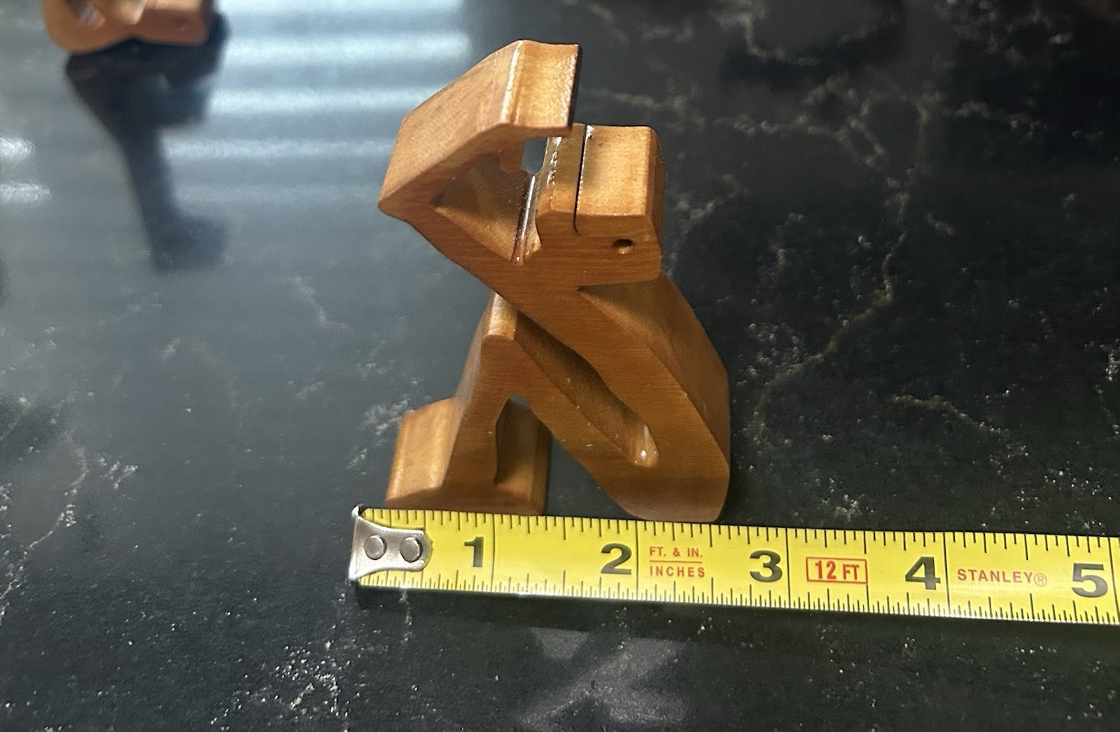Wooden Abstract Figurines Hand Made Lot Of (4)