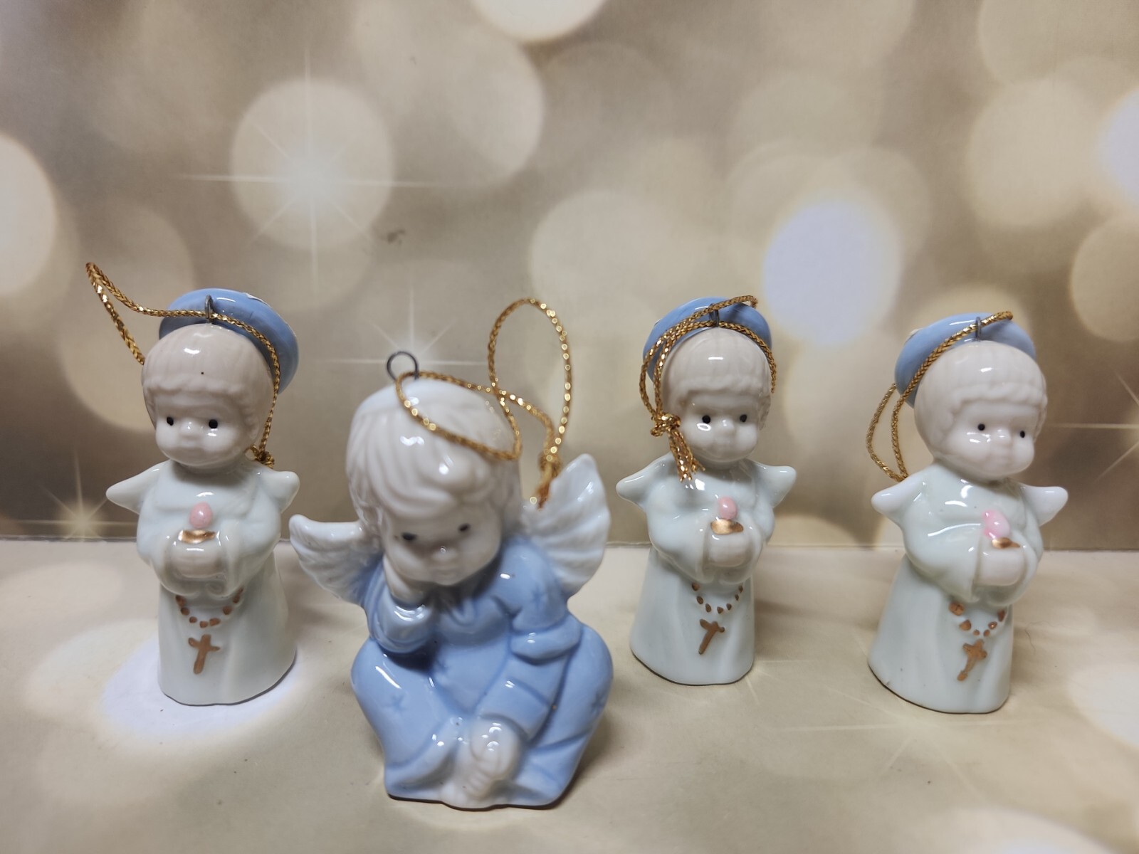 Lot of 4 Autom Vintage Glazed Porcelain Angels