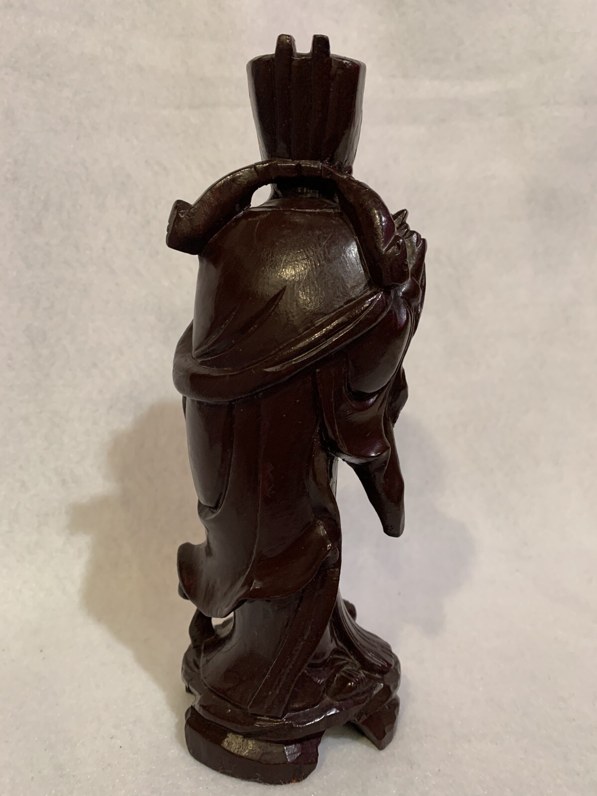Hand Carved Chinese Asian Wise Man Diety Wooden Statue Figurine Oriental Decor