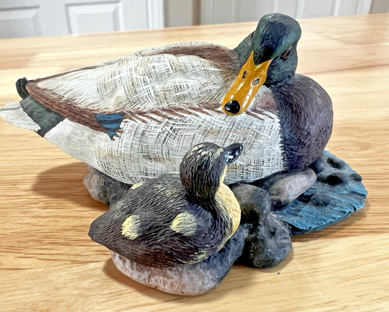 Vintage Second Nature Design Mallard & Duckling Figurine Wildlife Collectibles