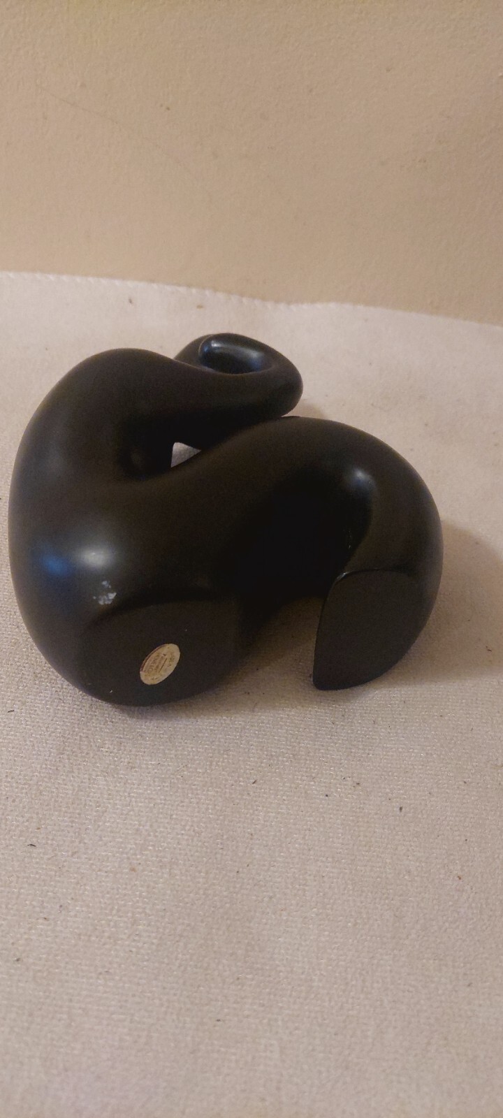 STONE SCUPLTURE- Shona handcrafted, thinking man 6″x 5″ black antique