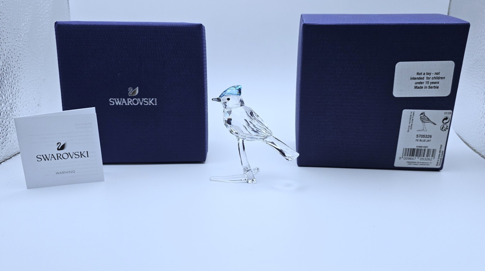 🐦 Swarovski Crystal 2019 Feathered Beauties, Large, Blue Jay Bird Figurine, NIB