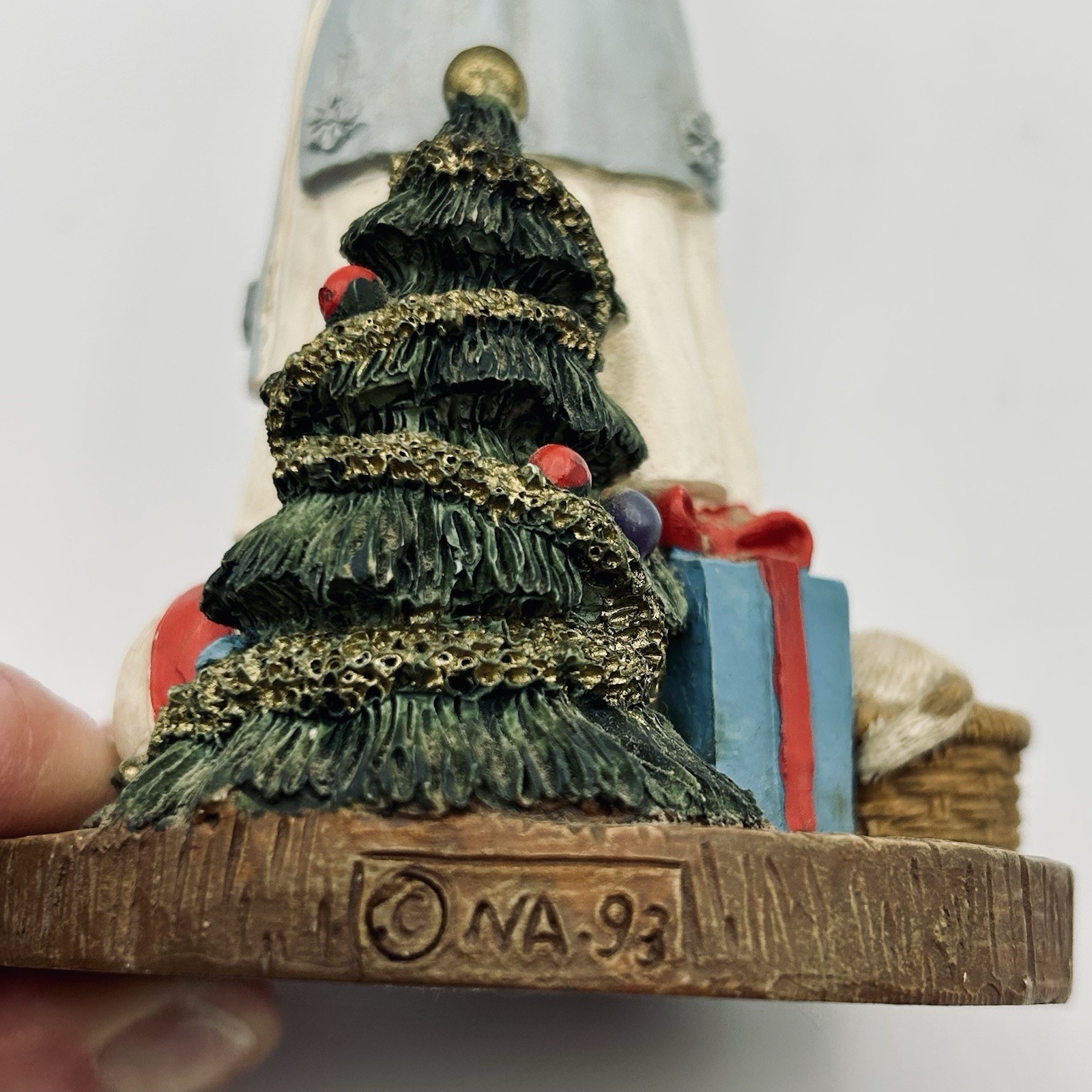 Vtg 1993 Nurse Figurine Stone Resin 6in Puppy Christmas Tree Signed NA Americana