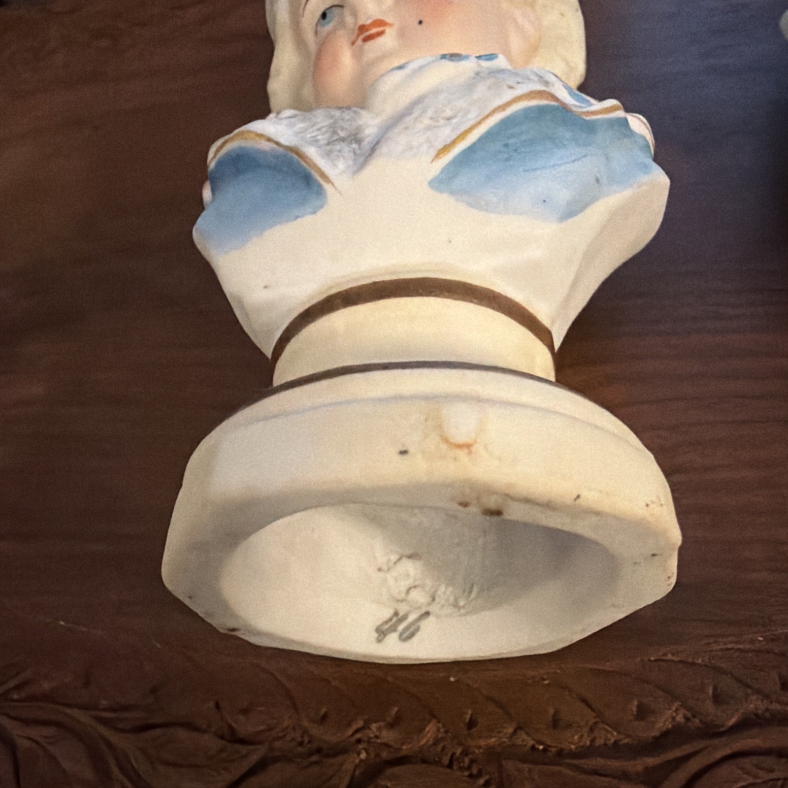 Antique set of three hand-painted porcelain busts by Hertwig & Co.
