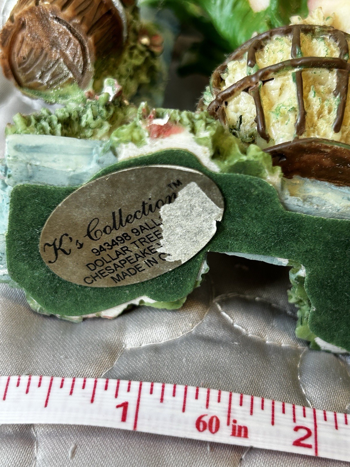 Vintage Garden Theme Figurine with Yellow Birds and Tulip Flowers