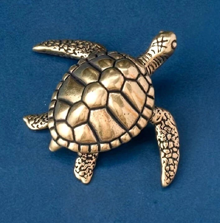 Brass Turtle Animal Figurine Miniature Statue Table Desk Home Decoration Toy